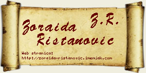Zoraida Ristanović vizit kartica